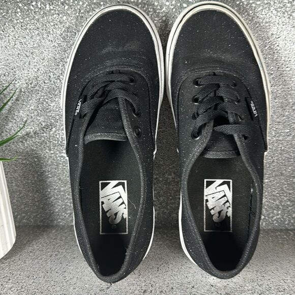 Vans BLACK SHIMMER Authentic Shoes SPARKLE Glitter BLING Size 5.5 4 - Picture 7 of 10